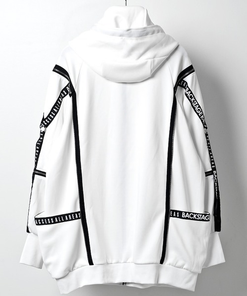 「BACKSTAGE PASS」 ジップアップパーカー FREE ホワイト メンズ_画像3