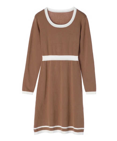 「DURAS」 ニットワンピース MEDIUM ベージュ レディース_画像9