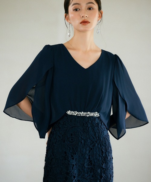 「DRESS PLUS」 半袖ワンピース M グレー レディース_画像5