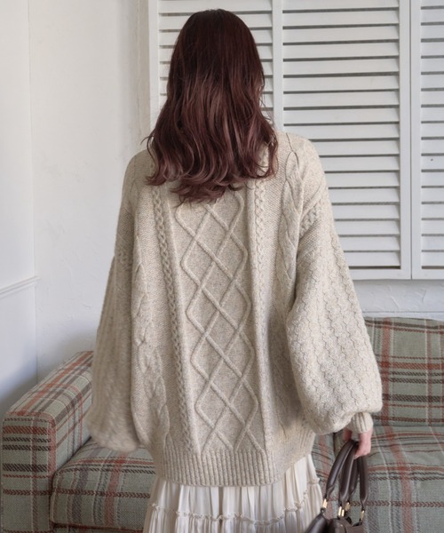 「mellowneon」 長袖ニット FREE ベージュ レディース_画像4