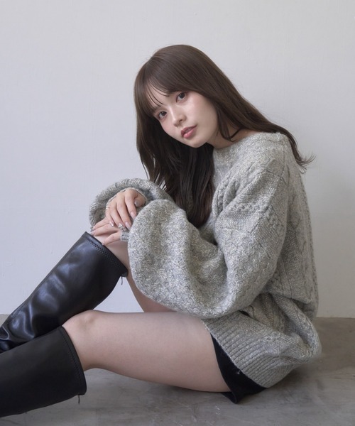 「mellowneon」 長袖ニット FREE ベージュ レディース_画像5