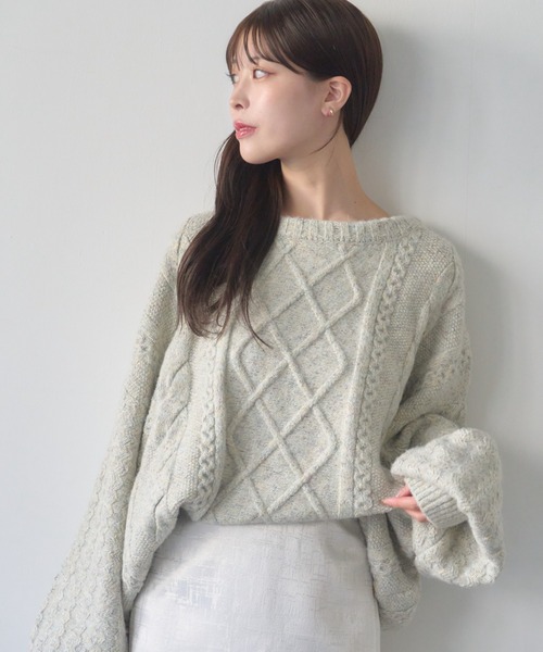 「mellowneon」 長袖ニット FREE ベージュ レディース_画像8