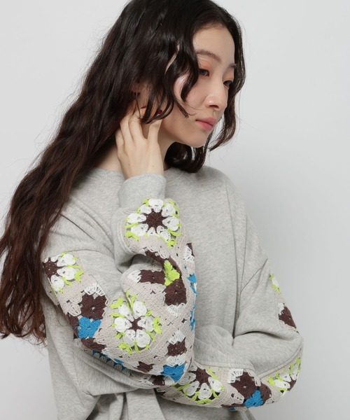 「niko and...」 スウェットカットソー LARGE ライトグレー レディース_画像7