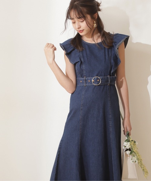 「PROPORTION BODY DRESSING」 ノースリーブワンピース MEDIUM ネイビー レディース_画像3