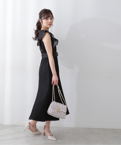 「PROPORTION BODY DRESSING」 ノースリーブワンピース MEDIUM ネイビー レディース_画像4