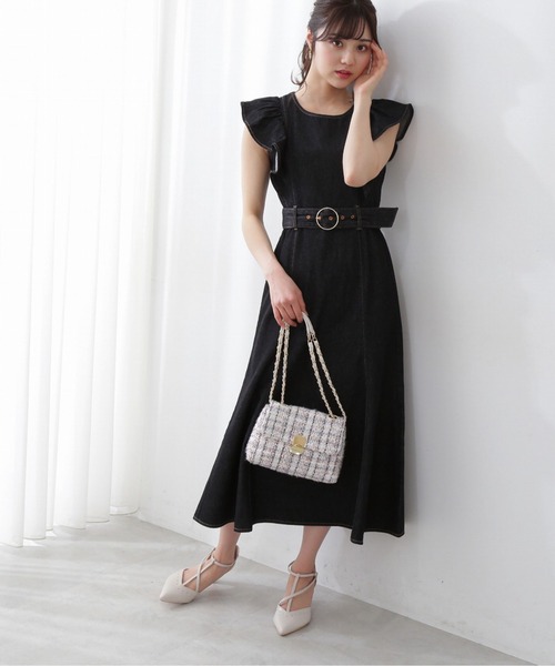 「PROPORTION BODY DRESSING」 ノースリーブワンピース MEDIUM ネイビー レディース_画像5