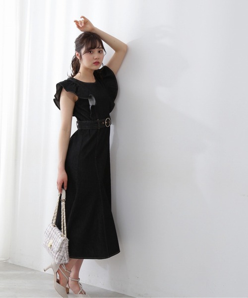 「PROPORTION BODY DRESSING」 ノースリーブワンピース MEDIUM ネイビー レディース_画像6