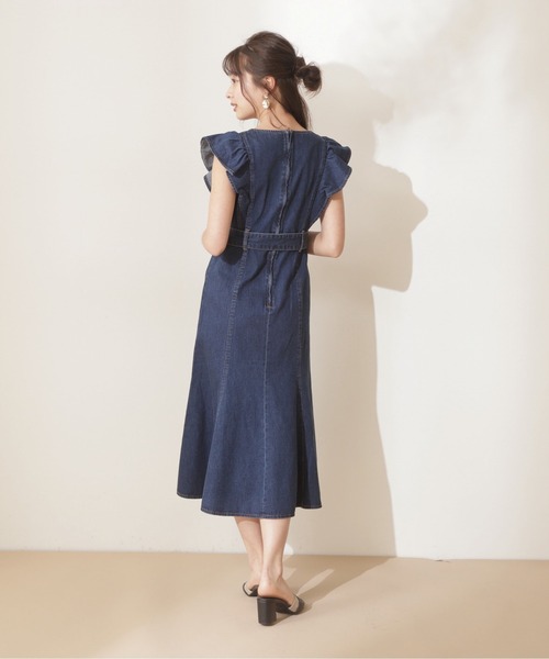 「PROPORTION BODY DRESSING」 ノースリーブワンピース MEDIUM ネイビー レディース_画像9
