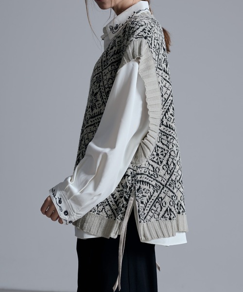 「Loose/ルース」 ノースリーブニット M グリーン メンズ_画像3