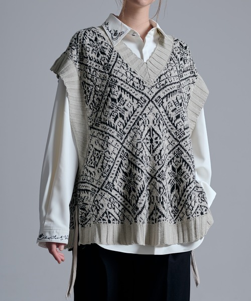 「Loose/ルース」 ノースリーブニット M グリーン メンズ_画像7