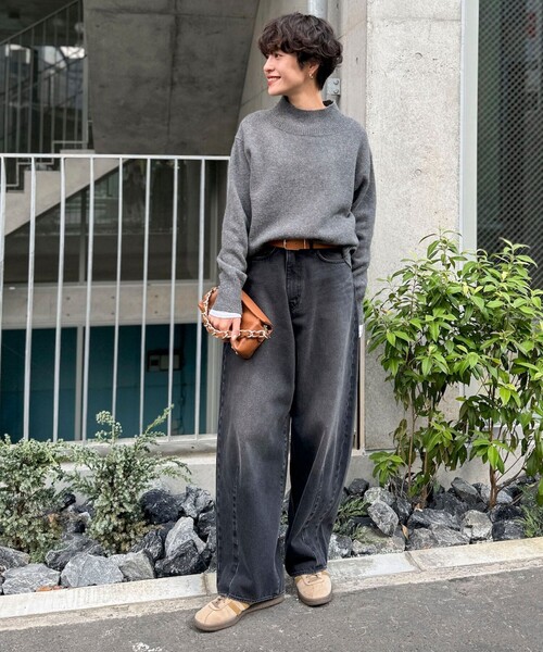 「Rie Miller」 デニムパンツ M チャコールグレー レディース_画像7