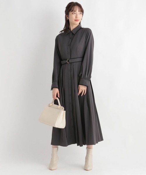 「Andemiu」 シャツワンピース FREE ブルー レディース_画像2