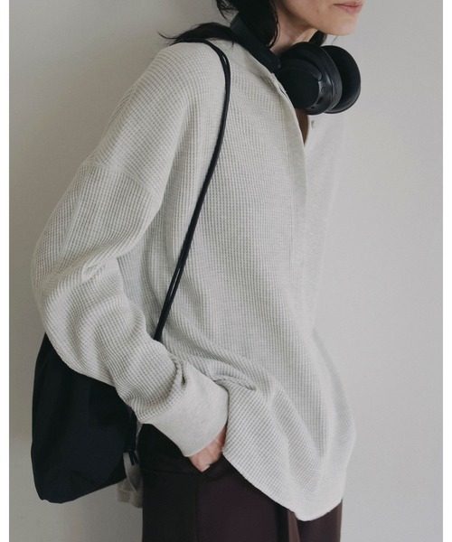 anuke(アンヌーク) tシャツ Waffle Loose Henleytops レディース anuke(アンヌーク) tシャツ Waffle Loose Henleytops レディース