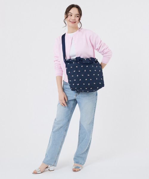 トートバッグ DELUXE EASY CARRY TOTE ピンクローズエンブロイダリー レディースの画像