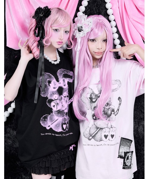 AVENCHUMU tシャツ 半袖 Bunny illusutration T-shirt レディース