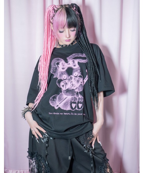 AVENCHUMU tシャツ 半袖 Bunny illusutration T-shirt レディース