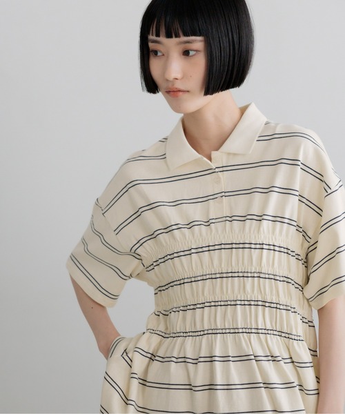 LOWRYS FARM（ローリーズファーム） tシャツ 半袖 ギャザーポロSS