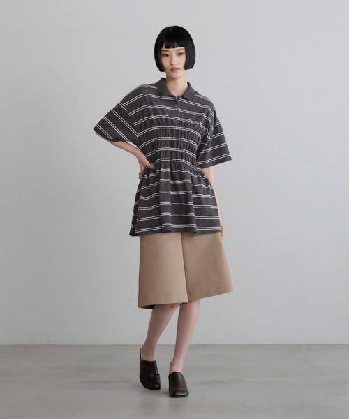 LOWRYS FARM（ローリーズファーム） tシャツ 半袖 ギャザーポロSS 