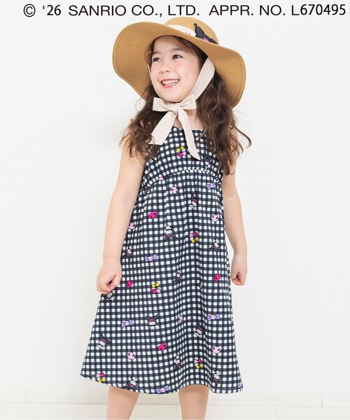 総柄 半袖ワンピース キャラクタープリント sanrio（サンリオ） ワンピース 「リンク」サンリオキャラクターズ 総