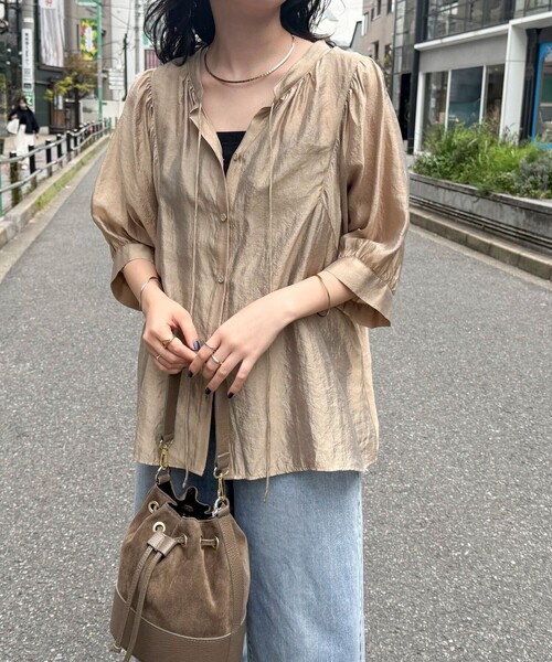「fredy emue」 7分袖シャツ 38 ベージュ レディース_画像2