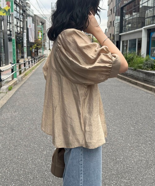 「fredy emue」 7分袖シャツ 38 ベージュ レディース_画像4