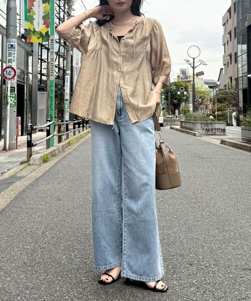 「fredy emue」 7分袖シャツ 38 ベージュ レディース_画像8