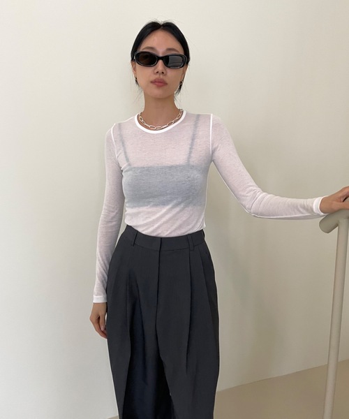 「Didot.showroom」 長袖カットソー FREE スカイブルー レディース_画像3