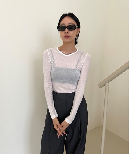 「Didot.showroom」 長袖カットソー FREE スカイブルー レディース_画像4