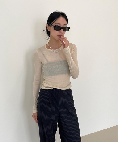 「Didot.showroom」 長袖カットソー FREE スカイブルー レディース_画像8