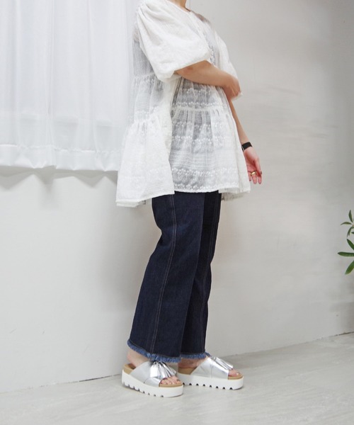 「Minnetonka」 フラットサンダル 7 シルバー レディース_画像7