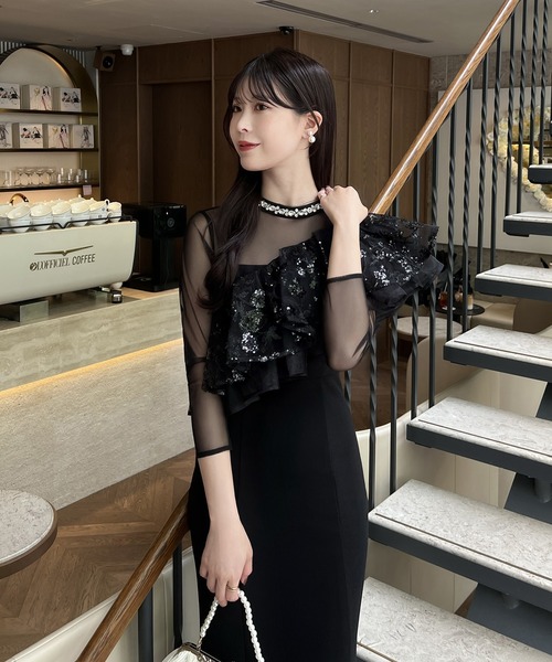 Leja（レジャ） パーティードレス ドレス 「LEJA」2WAYスパンコール