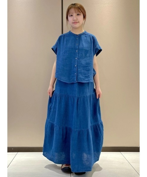 「GAP」 半袖ブラウス XX-SMALL インディゴブルー レディース_画像5