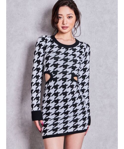 GYDA（ジェイダ） ワンピース LONG SLEEVE SIDE OPENニットミニ