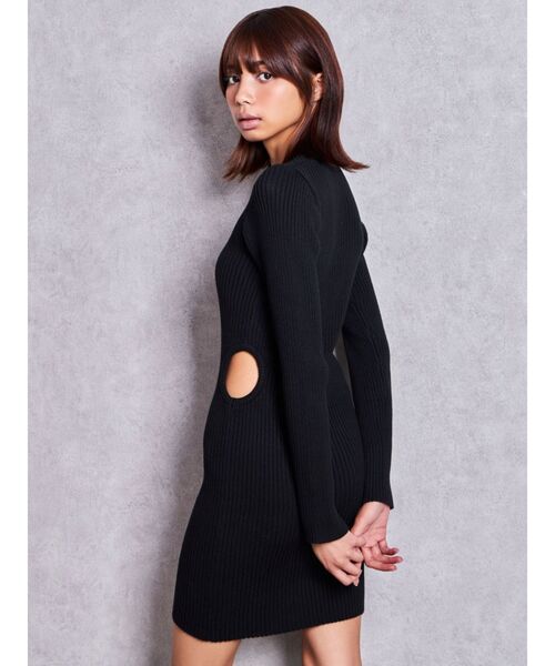 GYDA ニットミニワンピース GYDA（ジェイダ） ワンピース LONG SLEEVE SIDE OPENニットミニ