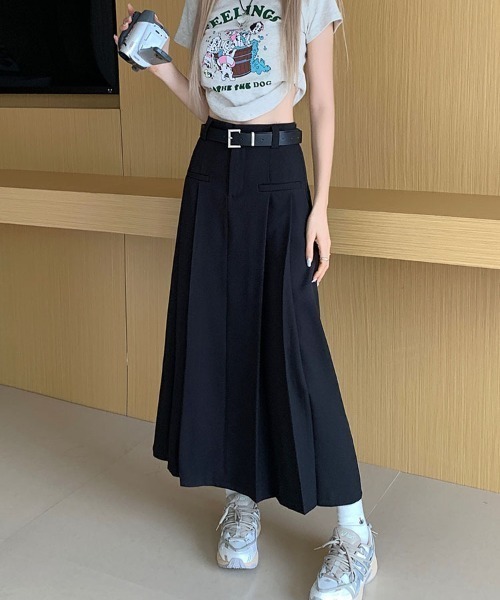 「FREE STYLISTS」 プリーツスカート L ブラック レディース_画像5