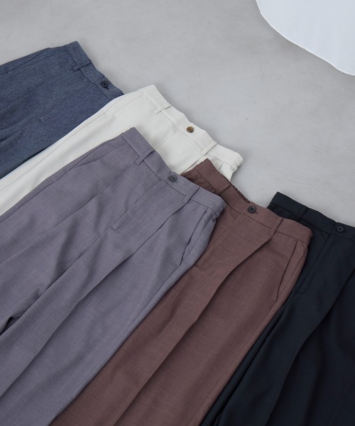 「Aunely」 スラックス M グレイッシュベージュ レディース_画像2