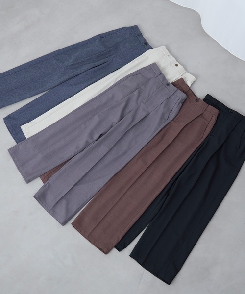 「Aunely」 スラックス M グレイッシュベージュ レディース_画像4