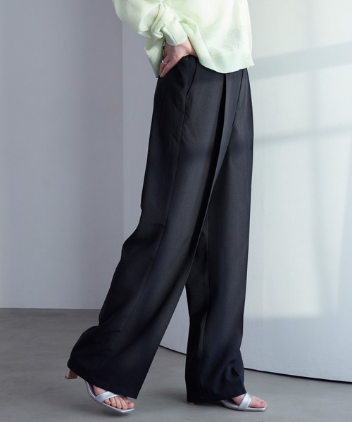 「Aunely」 スラックス M グレイッシュベージュ レディース_画像7