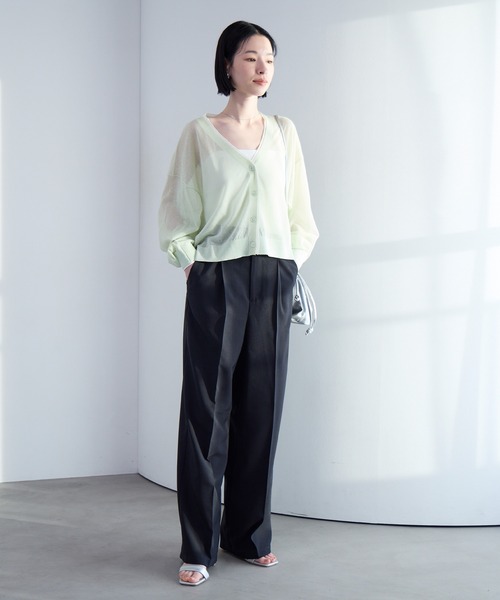 「Aunely」 スラックス M グレイッシュベージュ レディース_画像8