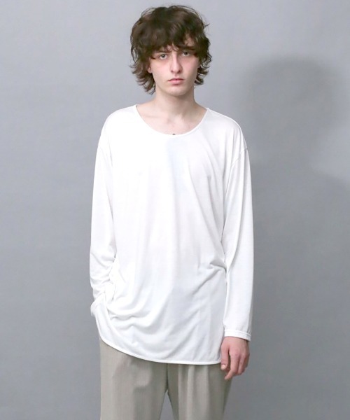 新品　グラウンドワイ　ラウンドヘム　ロングカットソー　ジャンボTシャツ YUDANGI ROUND HEM LONG T-SHIRT ラウンドヘムロングTシャツ| PILABOT