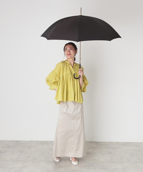 新品未使用タグ付　日本製ポロラルフローレンお馬さんジャガード織長傘　ブラック 雨傘】ポロ ラルフ ローレン(POLO RALPH LAUREN) ポロベア 長傘