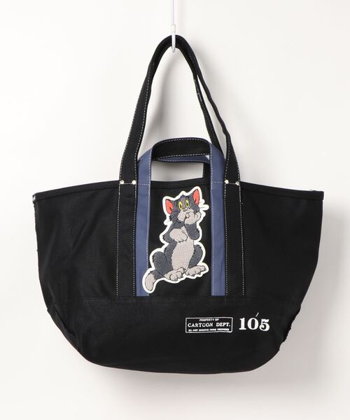 トートバッグ TOM＆JERRY×Flapperサガラワッペンキャンバストート