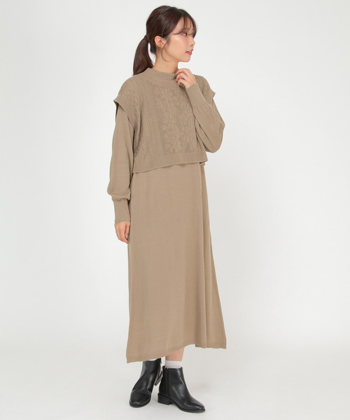 LBC（LBC）/ニットベストワンピセット LBC（エルビーシー） ワンピース ニットベストワンピセット : ZOZOTOWN