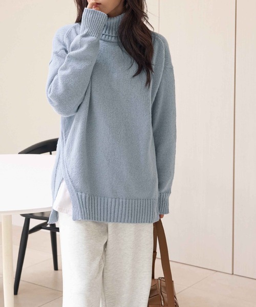 ニット セーター スリットニットチュニック レディース : ZOZOTOWN 