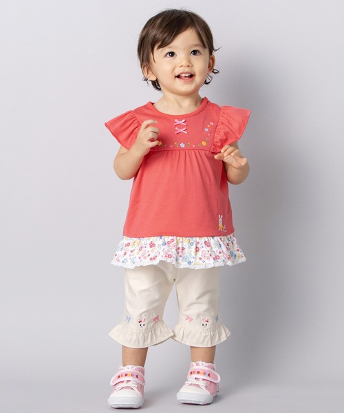 MIKI HOUSE tシャツ 袖フリルTシャツ キッズ 子供服 女の子