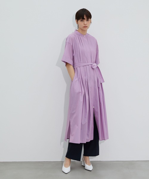 ワンピース ピンタックシャツワンピース 