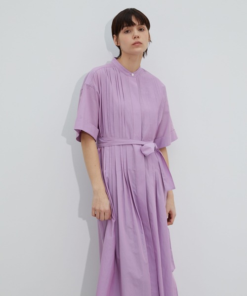 ワンピース ピンタックシャツワンピース 