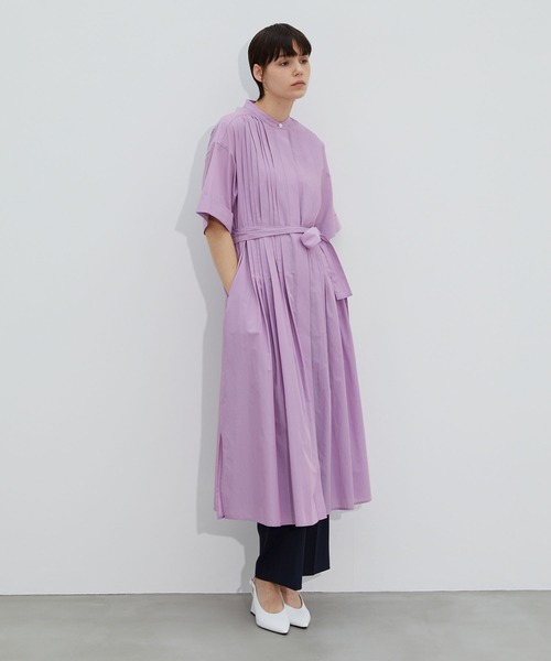 ワンピース ピンタックシャツワンピース 