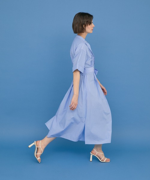 ワンピース ピンタックシャツワンピース 