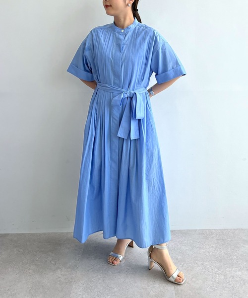 ワンピース ピンタックシャツワンピース 